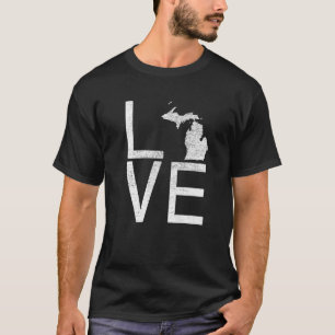 T-shirt Fier Usa Fan State Michigan Love Map Michigan
