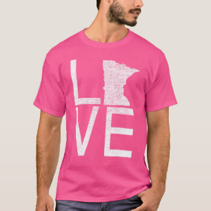 T-shirt Fier Usa Fan State Minnesota Love Carte Minnesota