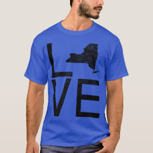 T-shirt Fier USA Fan State New York LOVE Map New York 