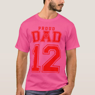 T-shirt Fier Volleyball Papa Numéro 12 R