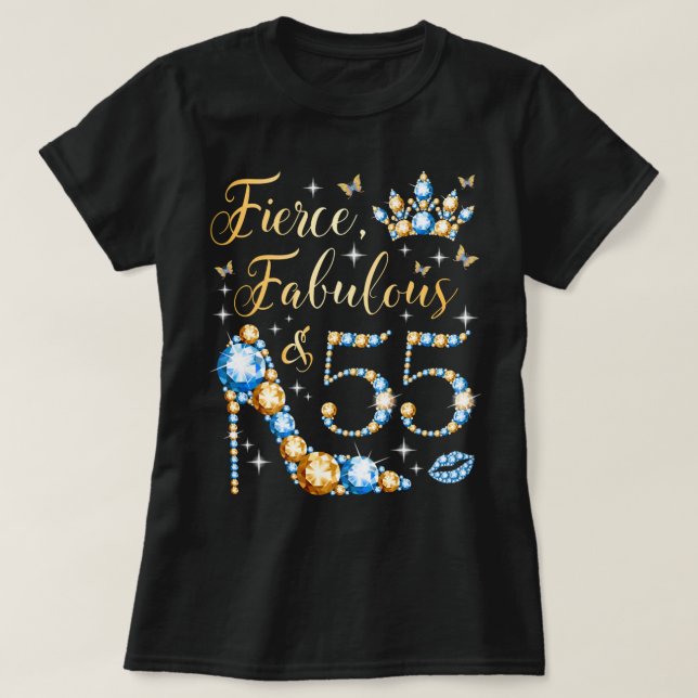 T-shirt Fierce Fabuleux et 55s Ans Femme 55e Anniversaire (Design devant)
