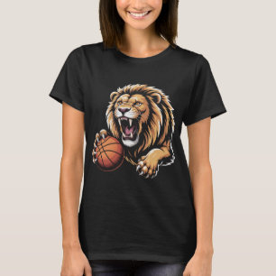 T-shirt fierce Mascotte de Lion de Basket-ball Esprit d'Éq