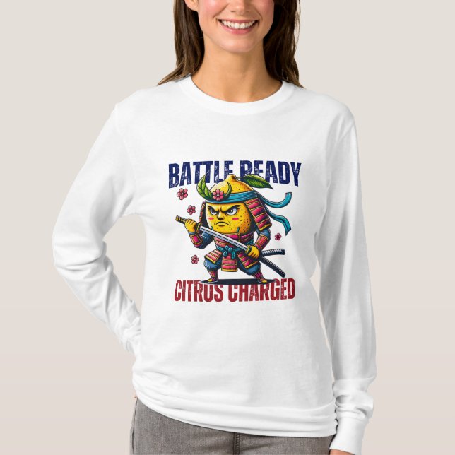 T-shirt Fierce Samurai Citron Avec Katana (Devant)