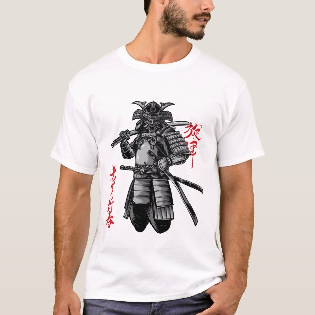T-shirt Fierce Samurai Guerrier - Japonais Bushido Art (Devant)
