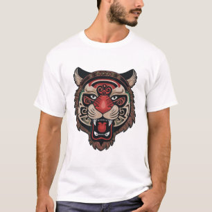 T-shirt Fierce Tigre Tribal Face