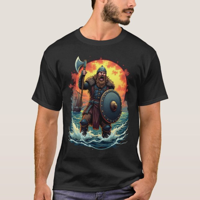T-shirt Fierce Viking Warrior Graphic Tee (Devant)