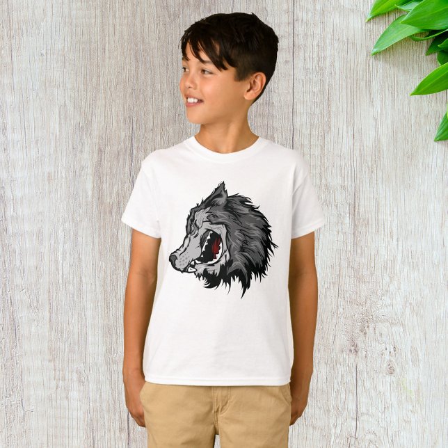 T-shirt Fierce Wolf Head Bold Wild Animal (Créateur téléchargé)