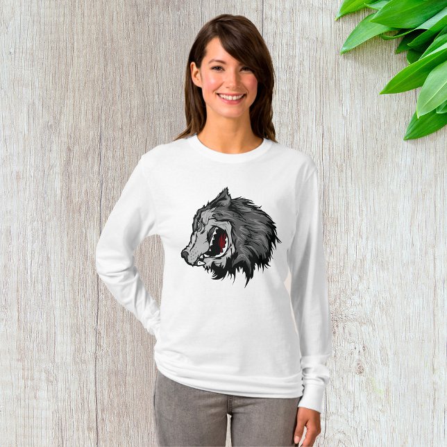 T-shirt Fierce Wolf Head Bold Wild Animal (Créateur téléchargé)