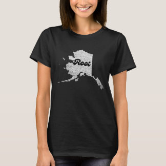 T-shirt fière Alask State Root Map Outline Rocky Map AK