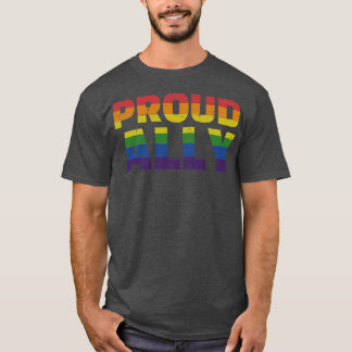 T-shirt Fière alliance avec arc-en-ciel pour le mois de la