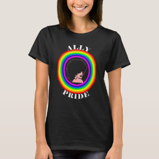 T-shirt Fière alliée Égalité LGBTQ Arc-en-ciel Lesbienne G