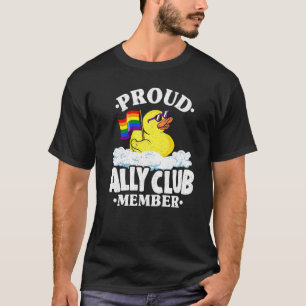 T-shirt Fière Ally Club Membre Rubber Duck Rainbow Gay Les