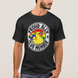 T-shirt Fière Ally Club Membre Rubber Duck Rainbow Gay Les