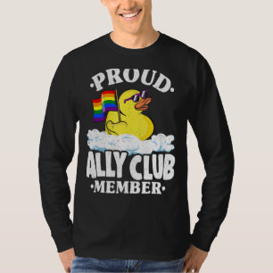 T-shirt Fière Ally Club Membre Rubber Duck Rainbow Gay Les