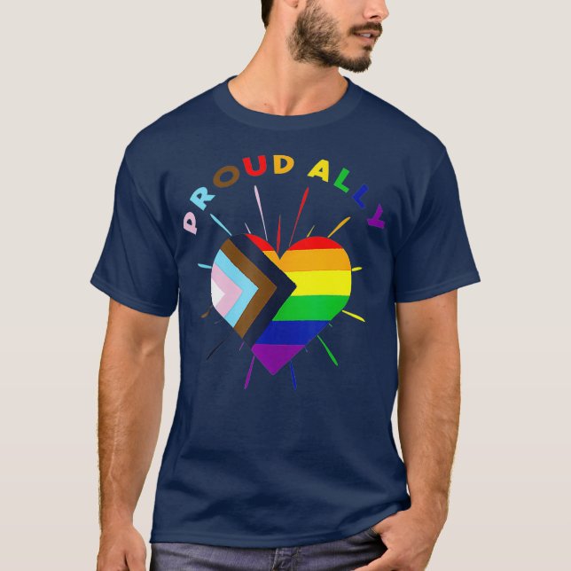 T-shirt Fière Ally LGBTQ Progress Fierté drapeau Arc-en-ci (Devant)