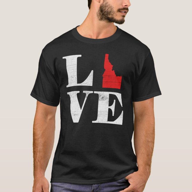 T-shirt Fière Amérique State Land Map Love Idaho (Devant)