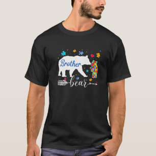 T-shirt Fière Autisme Frère Ours Puzzle Sensibilisation su