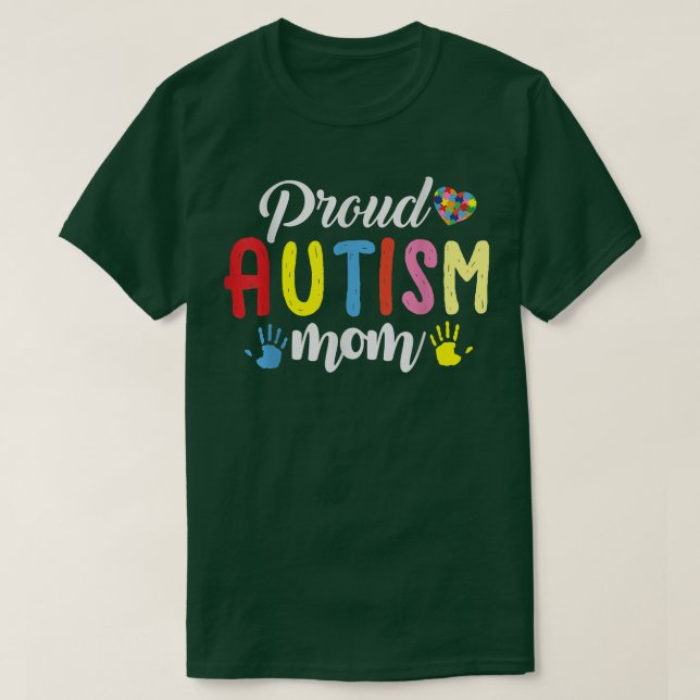 T-shirt Fière Autisme Maman Autisme Puzzle Sensibilisation (Design devant)