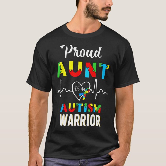 T-shirt fière autisme tante Sensibilisation sur l'autisme  (Devant)