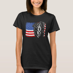 T-shirt Fière Border Collie Drapeau Américain Chien Patrio