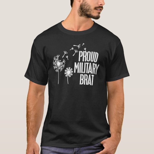 T-shirt Fière Brat Militaire Mois Enfant Militaire Purple  (Devant)