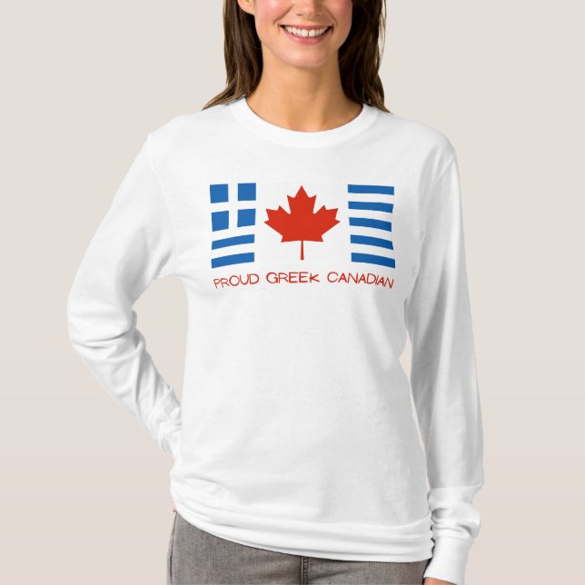 T-shirt Fière Canadienne grecque (Devant)