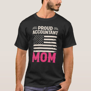 T-shirt Fière Comptable Maman Comptabilité US Drapeau Mère