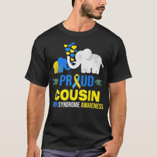 T-shirt Fière Cousin Down Syndrome Sensibilisation Bleu Ja