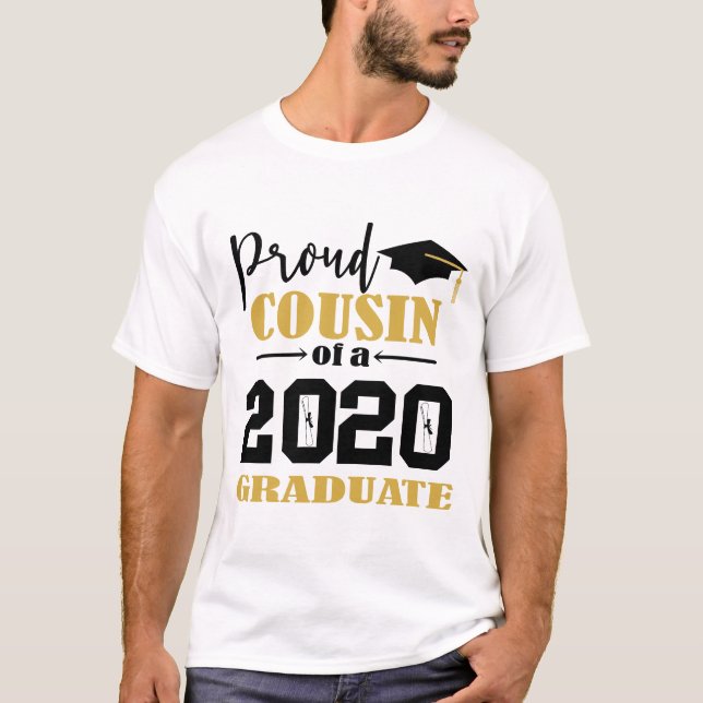 T-shirt Fière Cousin d'un diplômé de 2020 (Devant)