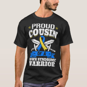 T-shirt Fière Cousin d'un syndrome de Down Le guerrier Tri