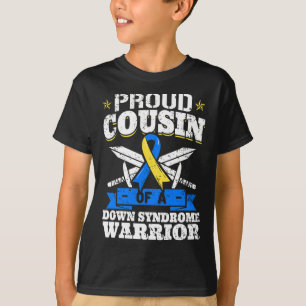 T-shirt Fière Cousin d'un syndrome de Down Le guerrier Tri