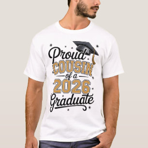 T-shirt Fière Cousine D'une Promotion 2026 Diplômée Or