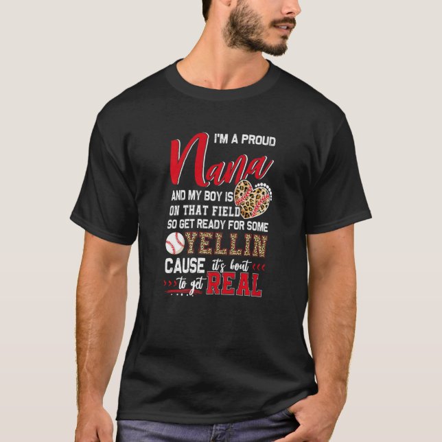 T-shirt Fière De Baseball Nana Baseball Famille Correspond (Devant)