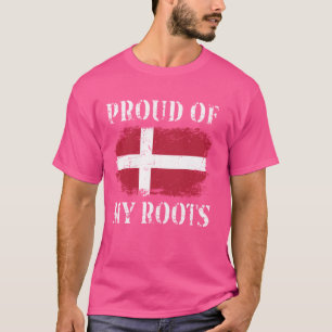 T-shirt Fière De Mes Racines Danoises Drapeau Danemark