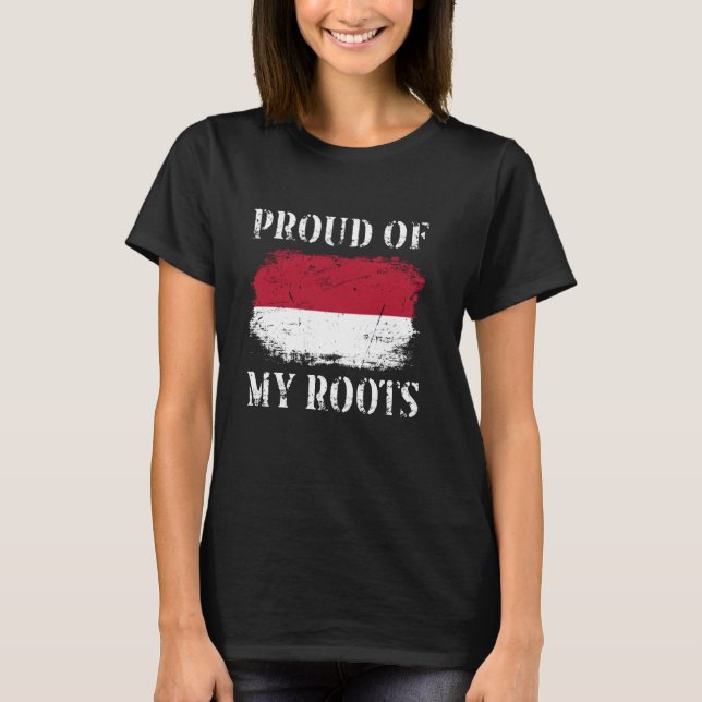 T-shirt Fière De Mes Racines Indonésiennes Drapeau Indon (Devant)
