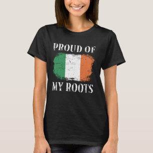 T-shirt Fière De Mes Racines Irlandaises Drapeau Irlandais