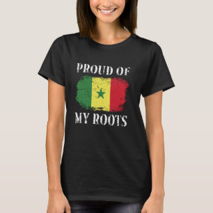 T-shirt Fière De Mes Racines Sénégalaises Le Drapeau Sénég