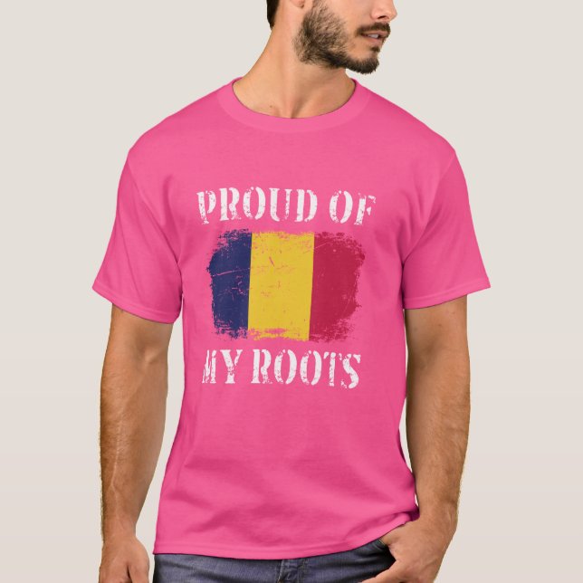 T-shirt Fière De Mes Racines Tchadiennes Drapeau Tchadien  (Devant)