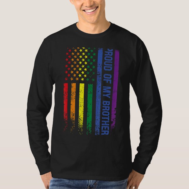 T-shirt Fière De Mon Frère Lgbt (Devant)