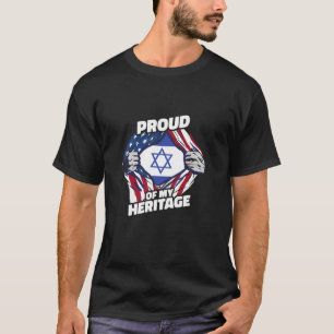 T-shirt Fière de mon héritage - Patriotique israélo-améric