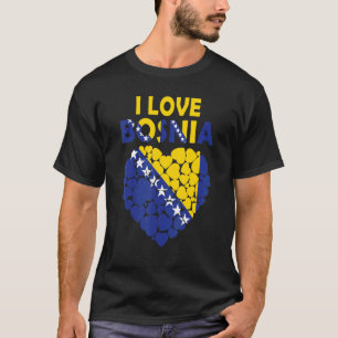 T-shirt Fière D'Être Bosniaque J'Aime Bosnie Drapeau Bosni