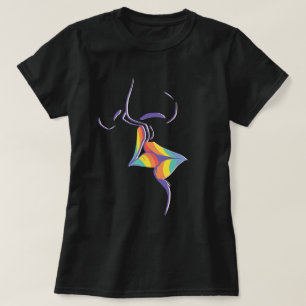 T-shirt Fière D'Être Gay Lesbienne S'Embrasser Lips Rainbo