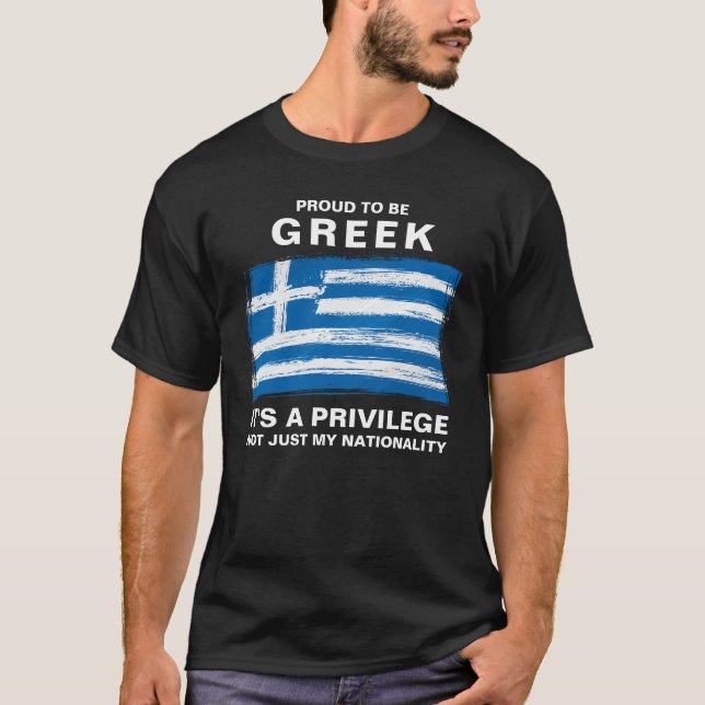 T-shirt Fière d'être grecque, c'est un privilège (Devant)