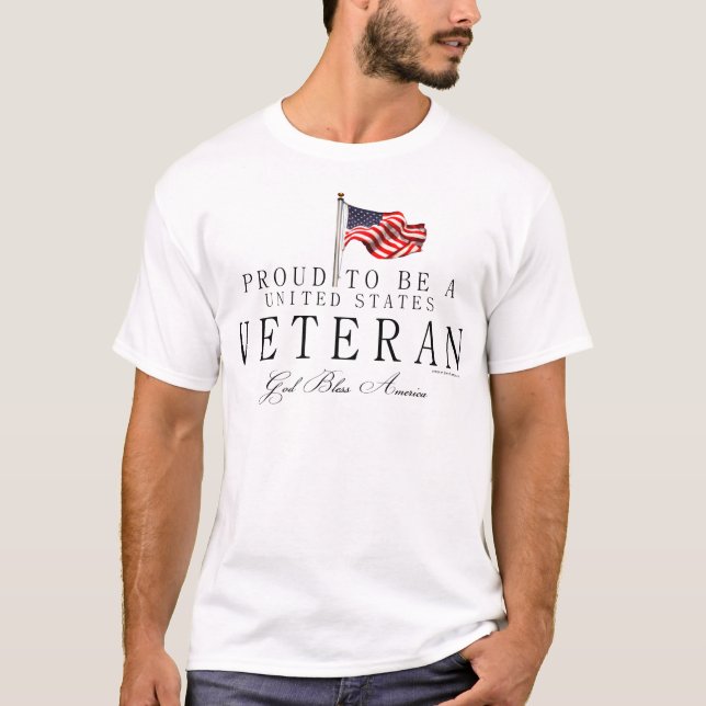 T-shirt Fière D'Être Un Vétéran Américain (Devant)