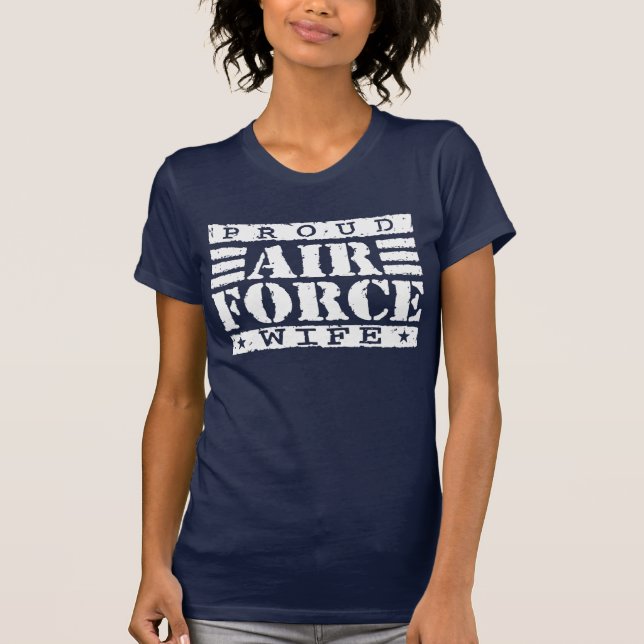 T-shirt Fière épouse de la Force aérienne (Devant)