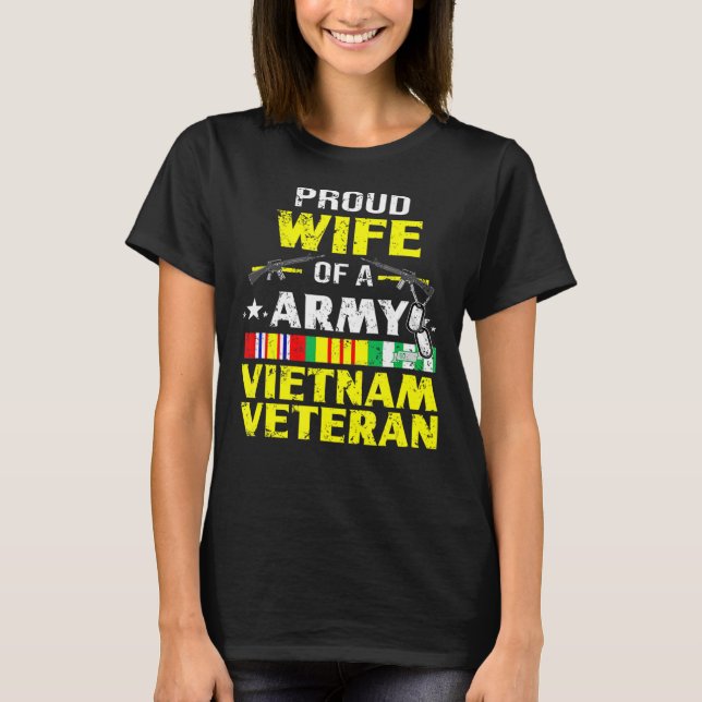 T-shirt  Fière Épouse De L'Armée Vietnam Vétérinaire, VN V (Devant)