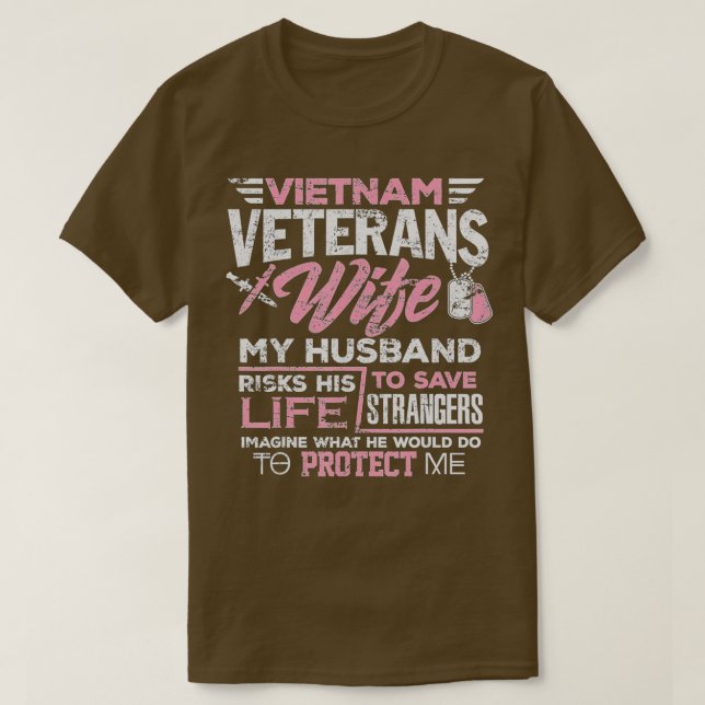 T-shirt Fière Épouse D'Un Vétéran Du Vietnam (Design devant)