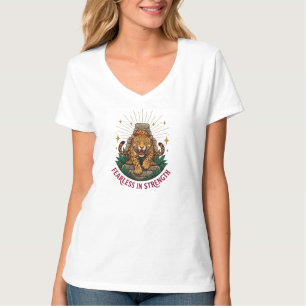 T-shirt Fière et Forte Graphisme Jaguar Aztèque pour Femme