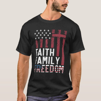 T-shirt Fière famille de foi chrétienne patriotique 4 juil
