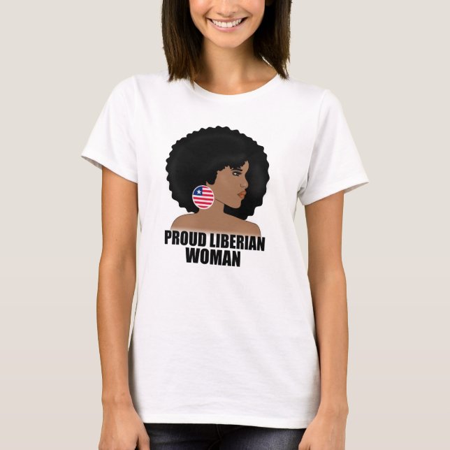 T-shirt Fière femme libérienne, la Fierté du drapeau libér (Devant)